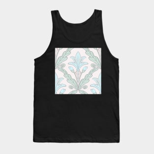 Regency style modern floral damask medallion pattern in turquoise and sage Tank Top